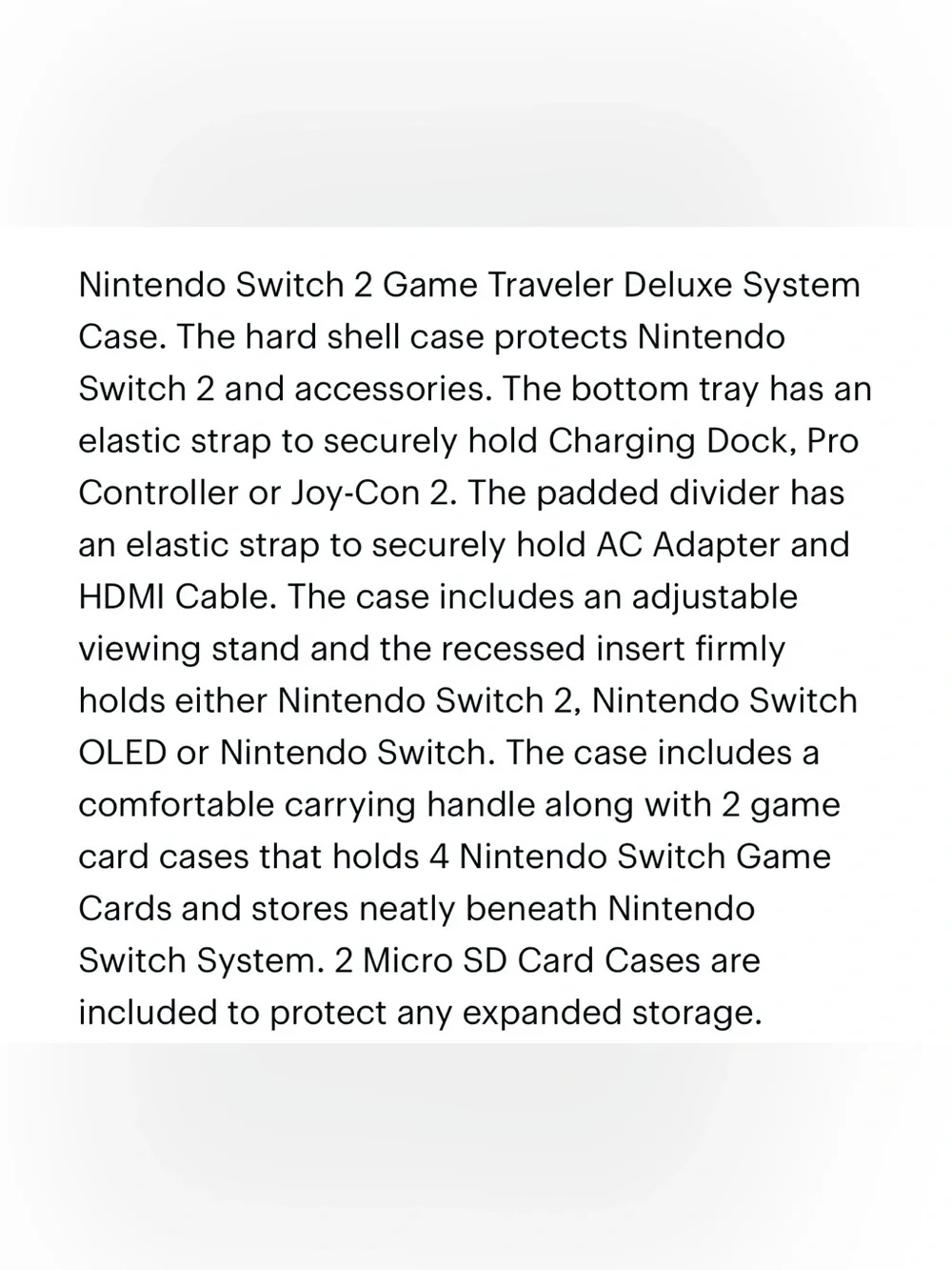 Nintendo Switch2 Black Carry Hard Shell Travel Case